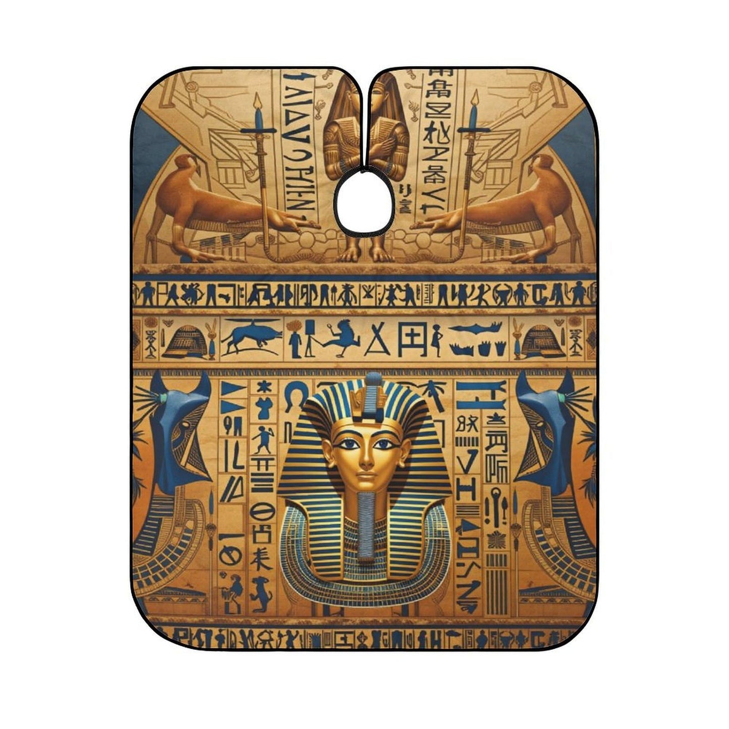 PGDFHGF Egyptian Pharaoh Hieroglyphics Adult Barber Apron for Men Women, Soft Durable Hairdressing Cape with Adjustable Snap Closure for Home Use Barbershops Salons