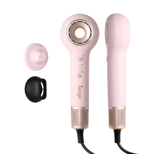 L'ANGE HAIR Axia HaloRing Ionic Hair Dryer | High Speed Professional Blow Dryer for Smooth, Frizz-Free Styles | Lightweight Brushless Motor with Concentrator & Wall Mount | 4 Heat Settings | Blush