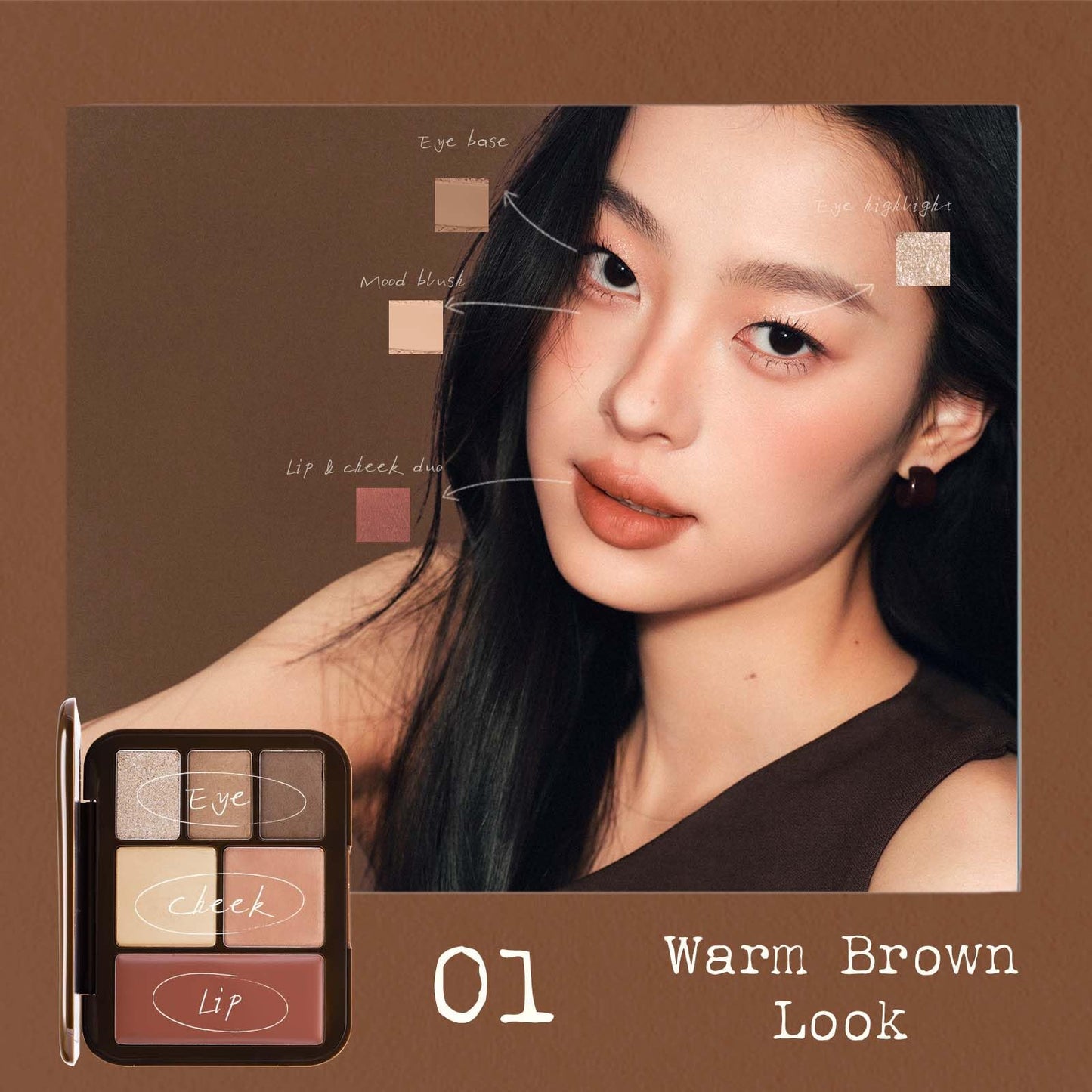 JOOCYEE 6 Color Multi-Use Face Palette, 5 in 1 Makeup Kit with Eyeshadow Blush Contour Highlighter Lip Color, Travel-Friendly Lookbook Design for Seamless Daily Glow