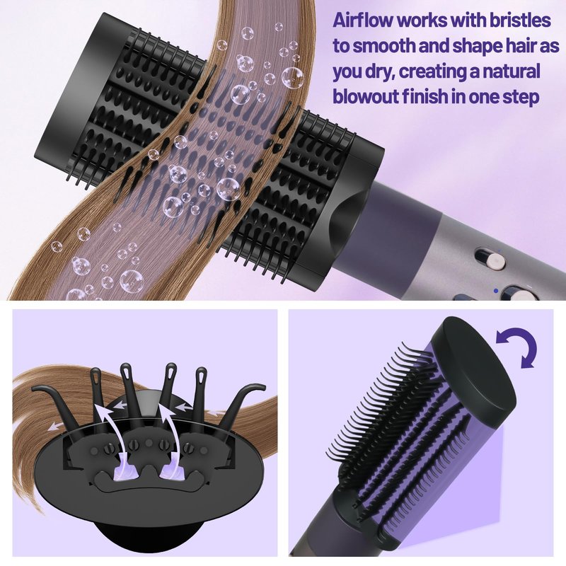 ZEPHBLOW Anti-Snag Loop Brush for Dyson Airwrap, Loop Detangling Smoothing Brush Compatible with Air wrap Attachments, Smooth Glide Anti-Tangle Comb for Thick, Curly Tangled Hair Frizz Control