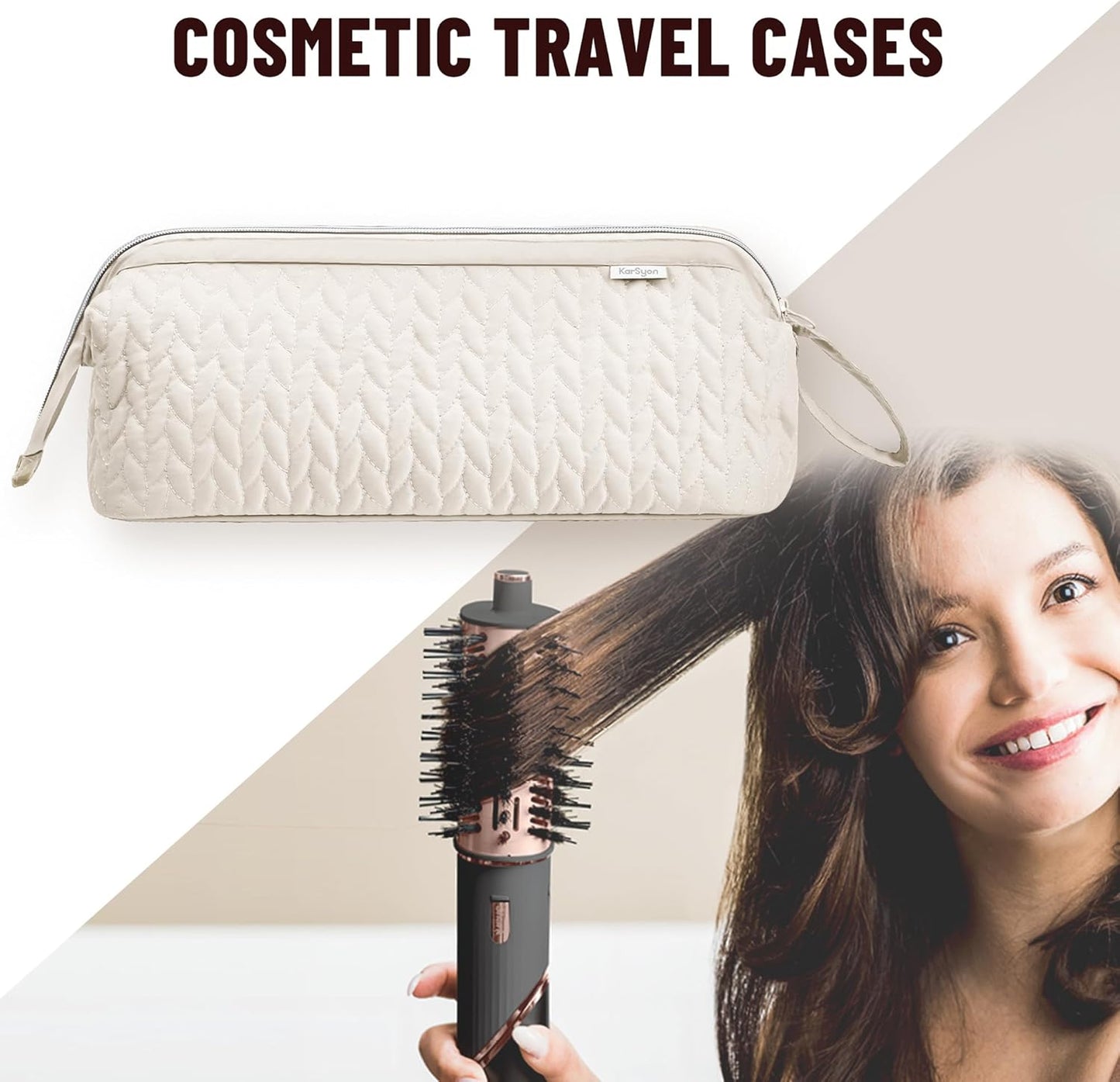Dyson Airwrap Hair Dryer Case - Shark Flex Style Travel Organizer | Beige