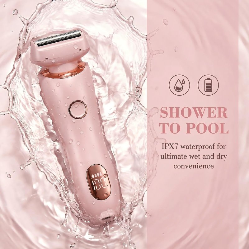 PETALSMOOTH Shave Pro.Electric Shaver for Women, Rechargeable, Waterproof Trimmer for Face, Body, Bikini Area, and Legs (Pink)