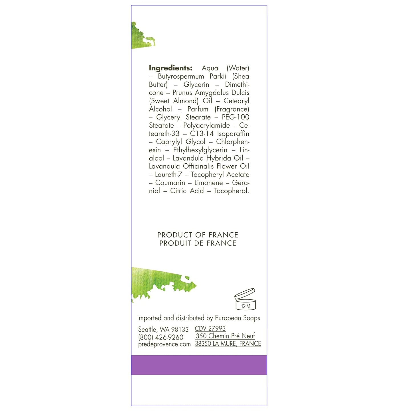 Pre de Provence Shea Butter Hand Cream - Lavender Moisturizing Collection | 75ML Nourishing Formula
