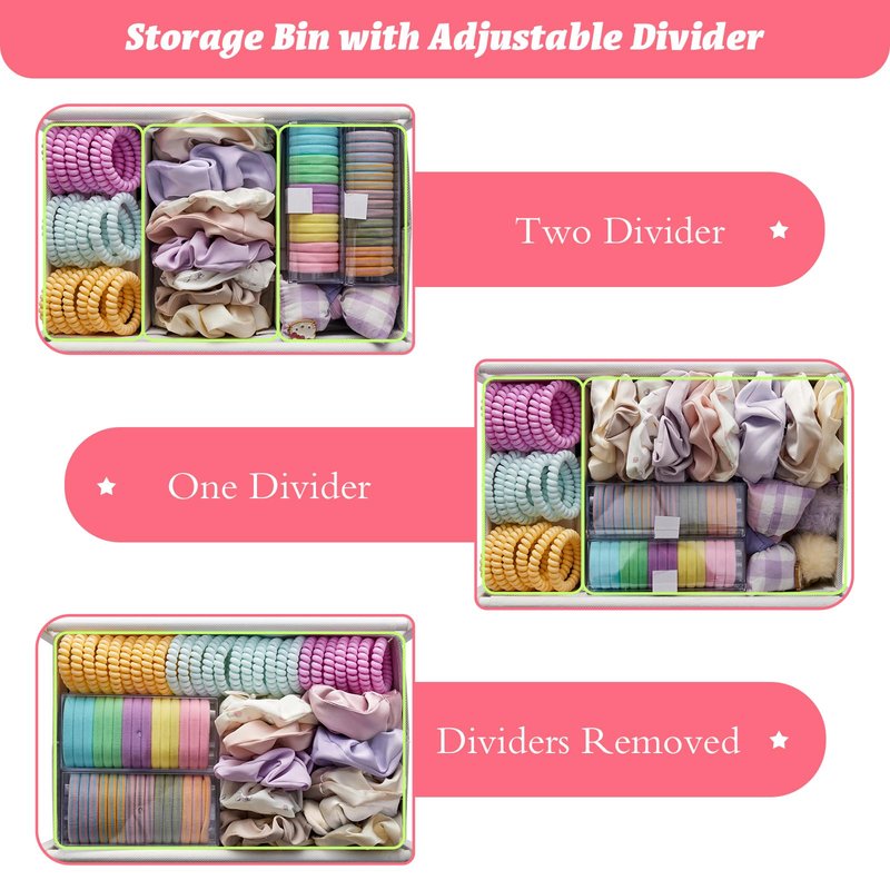 PVRUILER Headband Holder Stand, Metal Hair Accessories Organizer with Divided Storage Box, for Headbands, Hair Ties, Clips & Earrings