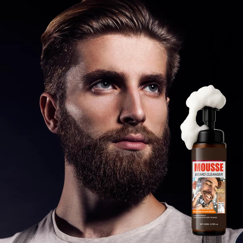 GUOYAOLIFU Foaming Bright and Fresh Scent Beard Wash for Men, Foaming Fresh Scent Beard Wash, Deep Cleaning, Non-Drying, Hydrating Gentle Cleanser For All Beard Types & Lengths