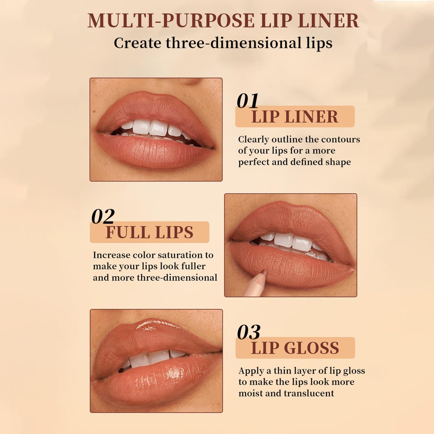Matte Brown Lip Liner Pencil Set - 12PCS | Smooth, Long-Lasting Waterproof Lip Makeup & Eyeliner Kit