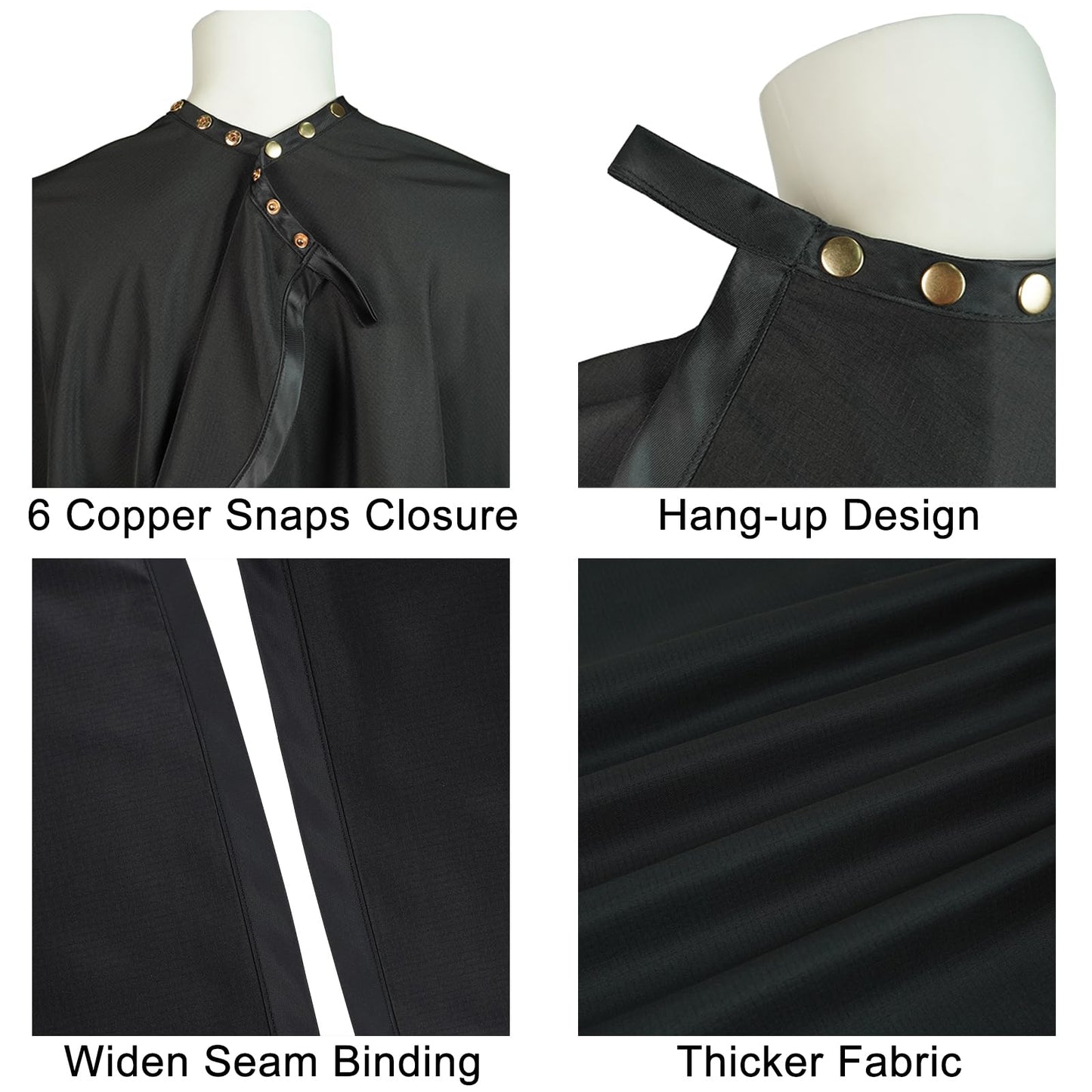 Professional Classic Barber Cape for Men Extra Large Haircut Salon Cape with Snaps Stylists Hairdressers Gowns Waterproof- 56”× 71”,PBC-PRIME005