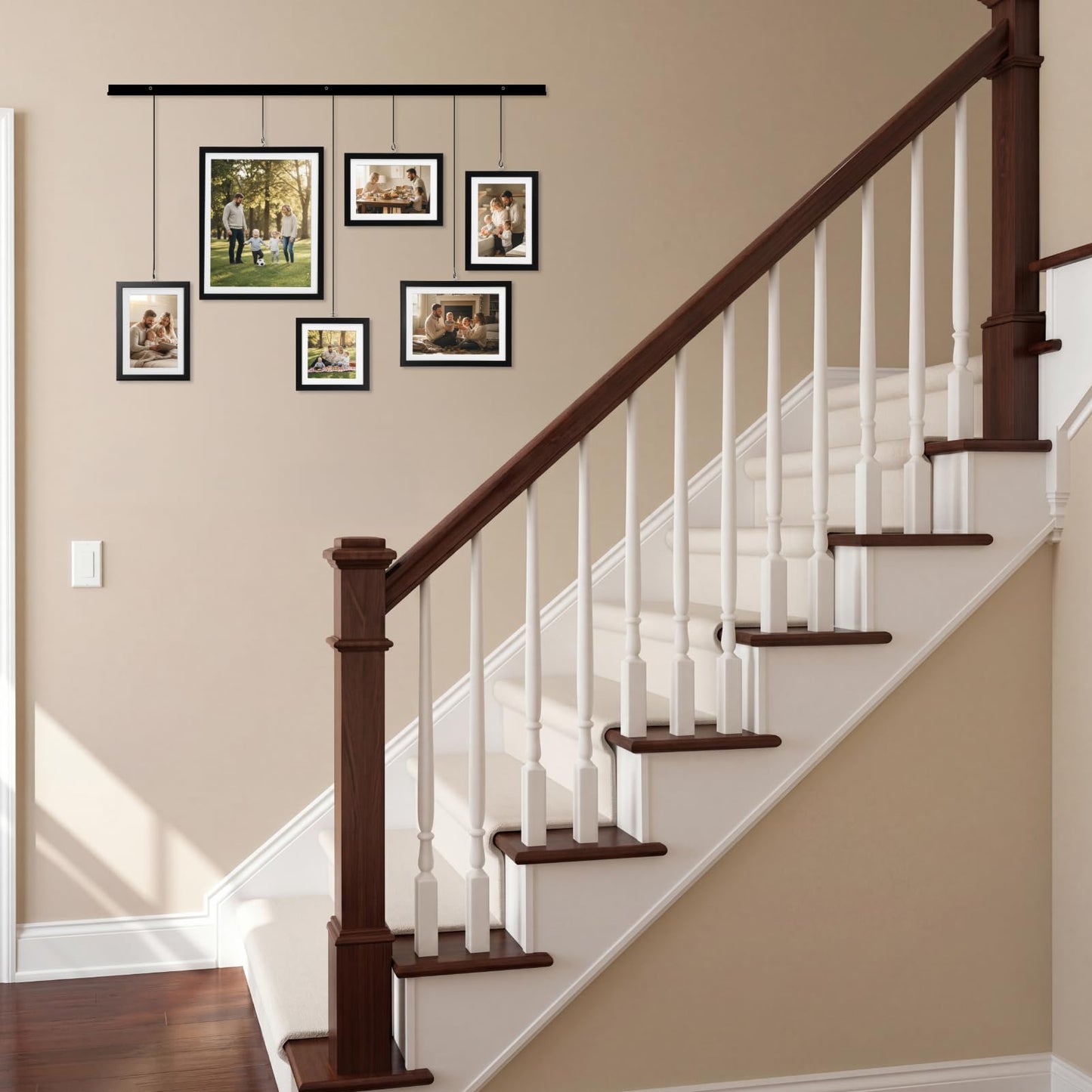 Edenseelake Exhibit Picture Frame Gallery Set, Wall Hanging Collage Frame for Various Sizes 4x4, 4x6, 5x7, 8x10 Inch Photos, Black