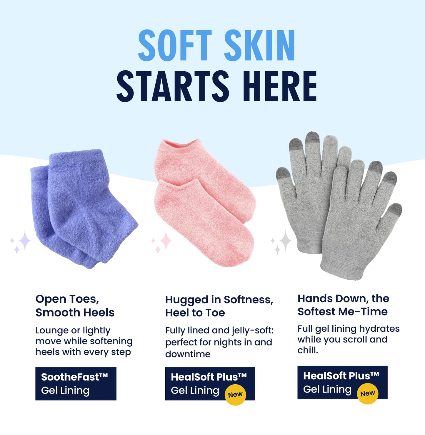 Dr. Frederick's Original Moisturizing Gel Gloves, Mellow Moon, 1 Pair