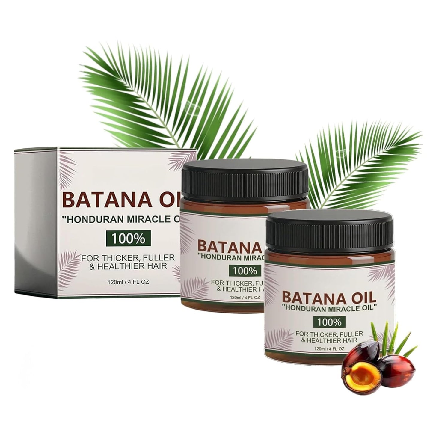 Batana Oil for Hair Growth - 100% Pure Hydrating Oil for Thicker, Stronger Hair | 2PCS