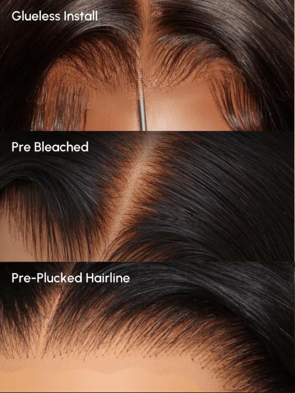 UNICE Bye Bye Knots Glueless Wig 7x5 Pre Cut Lace Front Wigs Butterscotch Highlights Brown Loose Wave Human Hair Put on and Go Wig Pre Plucked Bleached Invisible Knots 150% Density 22 Inch