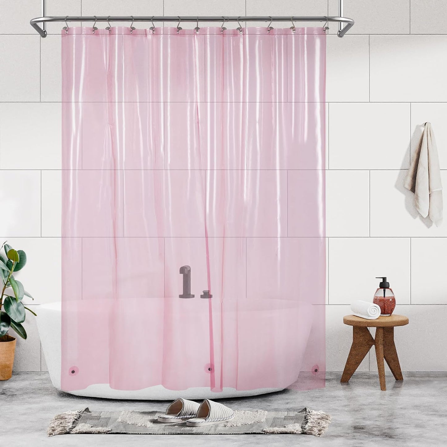 Clear Plastic Shower Liner - Premium Waterproof PEVA Curtain with Rustproof Grommets & 3 Magnets | Standard Size