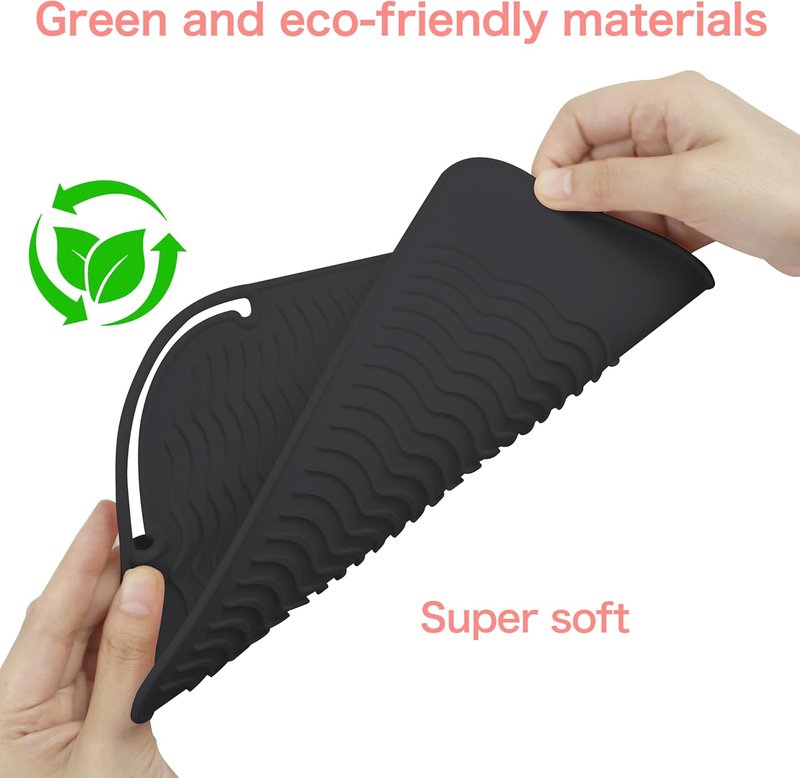 Professional Heat Mat for Hair Tools - Silicone Flat Iron & Curling Iron Pad | 9"x6.5", Black