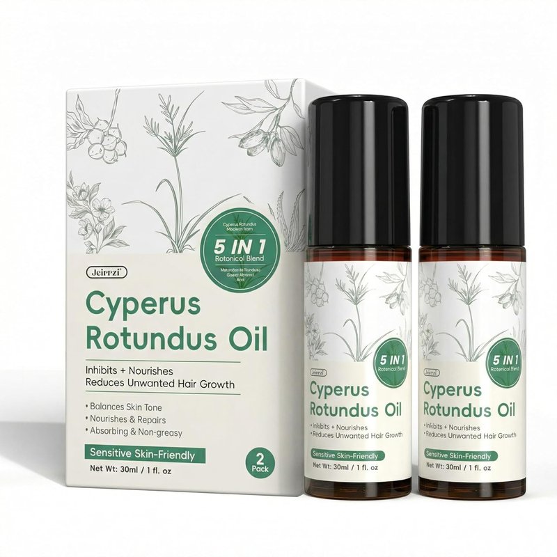 Cyperus Rotundus Oil Roll-On | Hair Growth Inhibitor & Skin Nourishing Serum - 2-Pack (2 x 1oz)