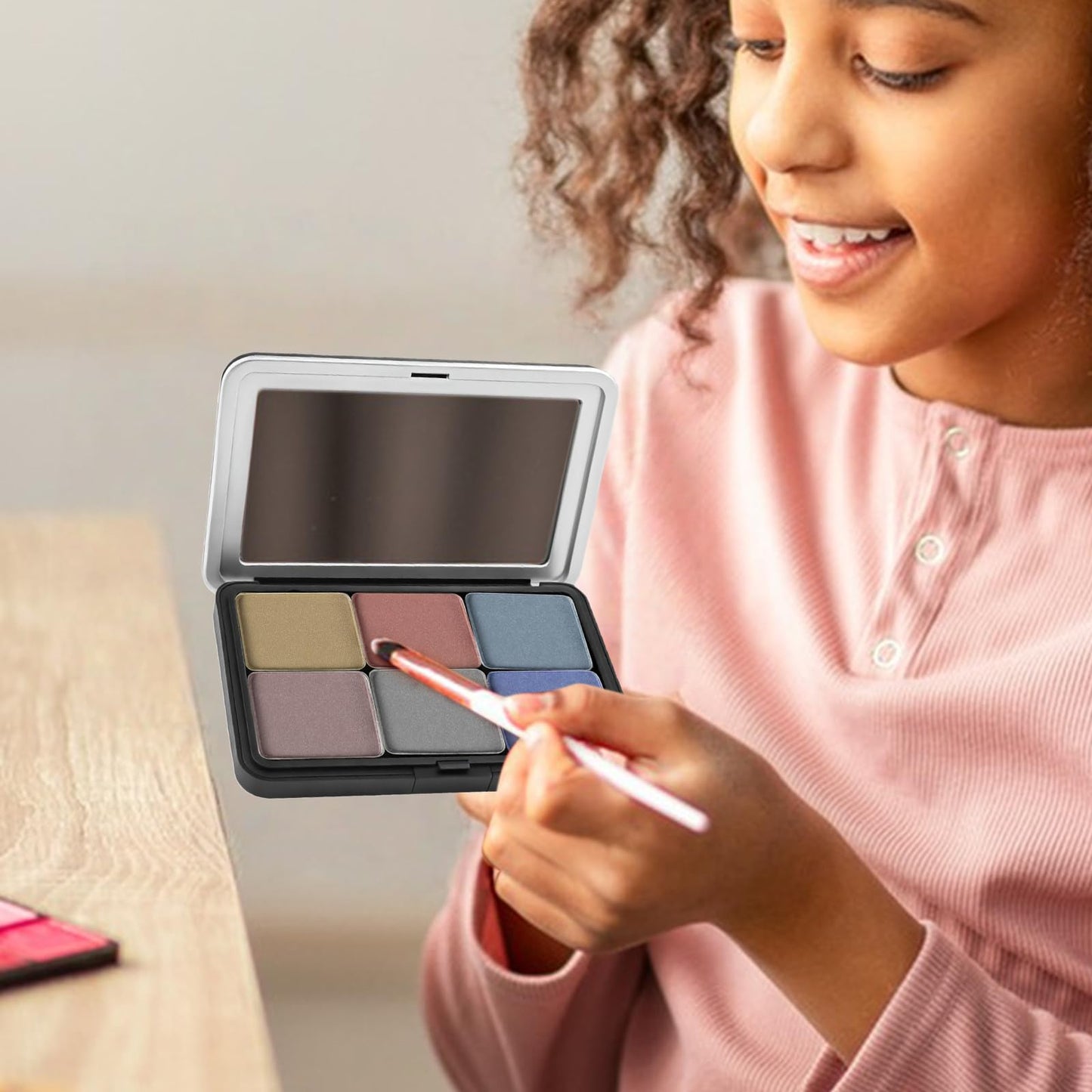 LCJAOF 2 Pack Empty Magnetic Makeup Palette with Mirror, Refillable 6 Pan Eyeshadow Palette for Blush Lipstick Concealer - Travel Friendly