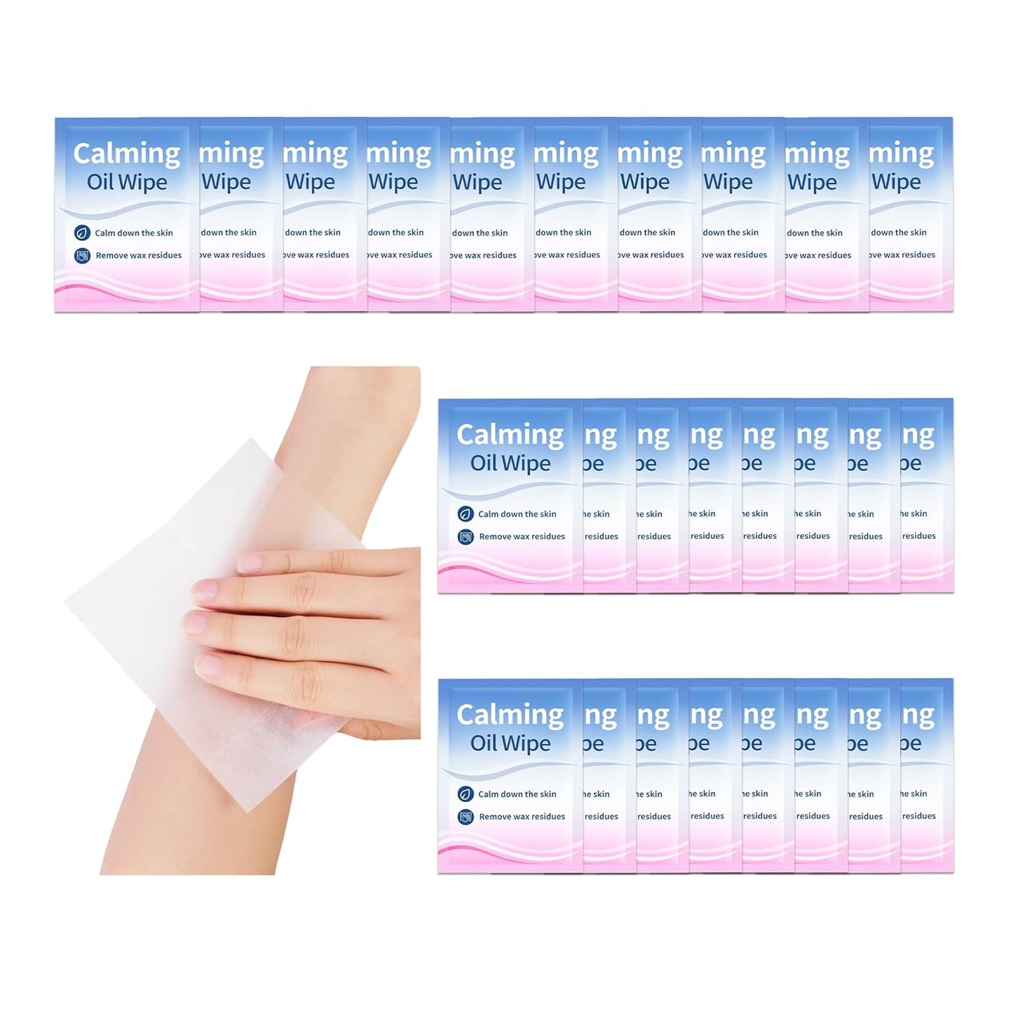 Post Wax Wipes - 26PCS Calming Oil Wipes for Skin Care | Wax Residue Remover for Home & Salon