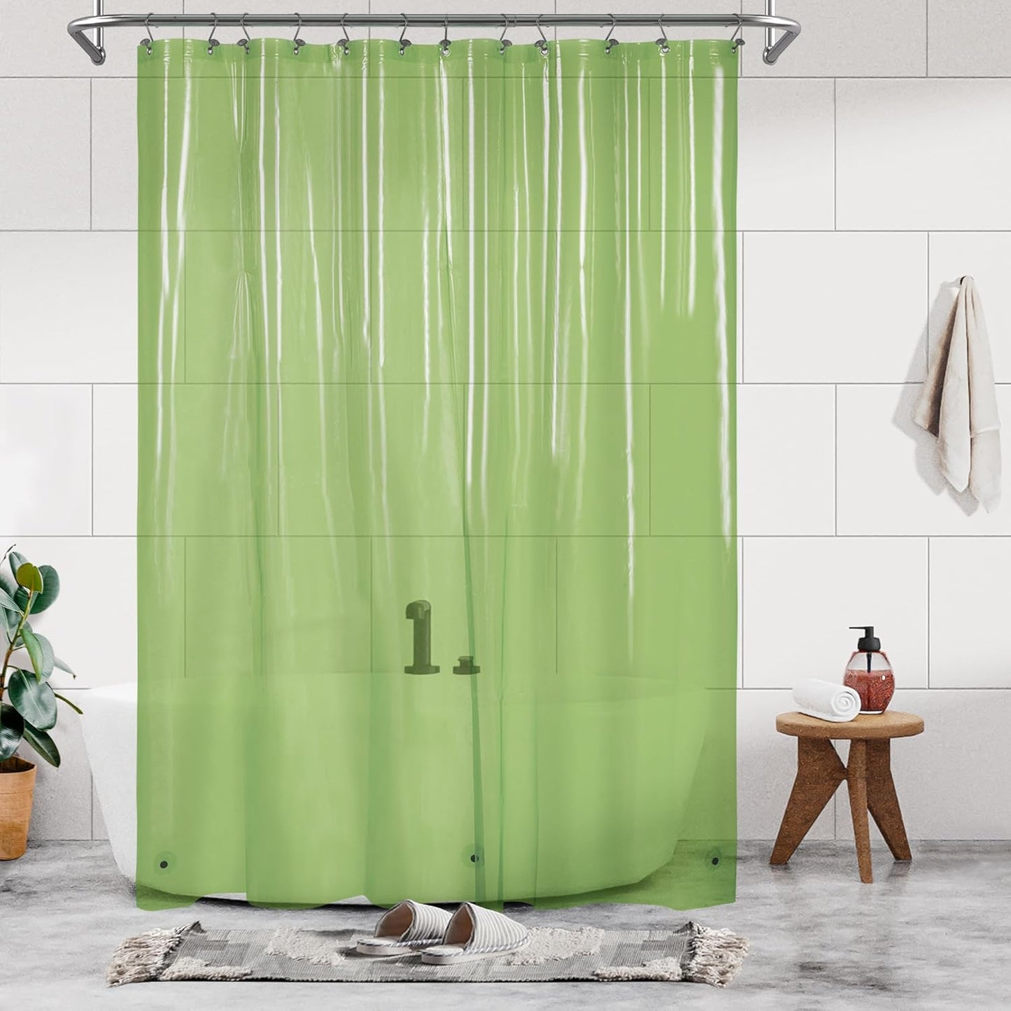 Clear Plastic Shower Liner - Premium Waterproof PEVA Curtain with Rustproof Grommets & 3 Magnets | Standard Size