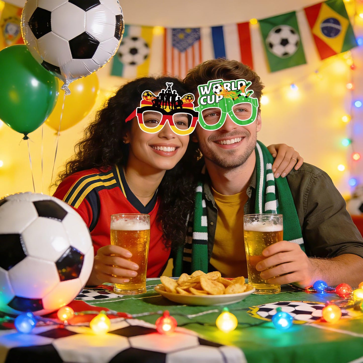Actilize 12 Pcs Soccer Glasses Novelty Sunglasses with Country Flag Designs, International Flag Party Favors, Sports Eyewear for Soccer Themed Birthday, Tailgate, BBQ, Outdoor Events