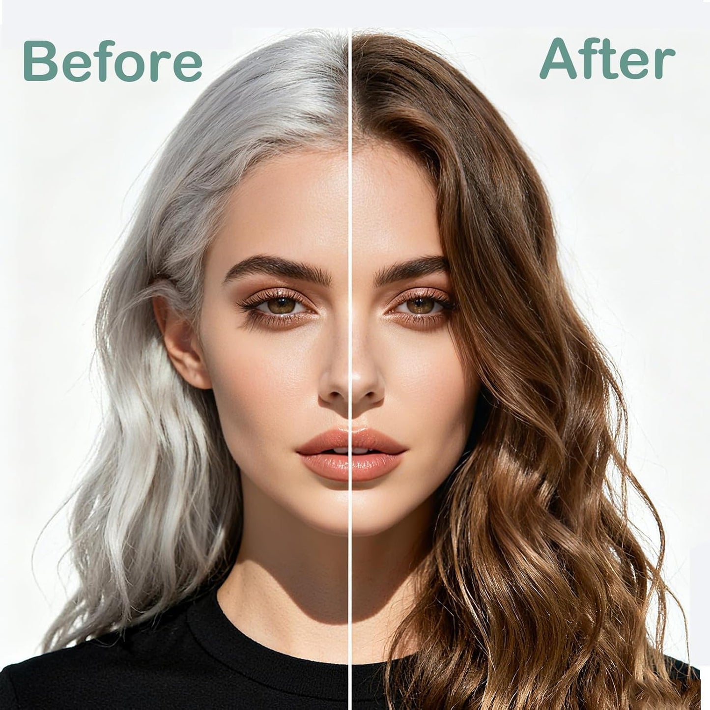 Chestnut Brown Hair Dye Shampoo, Hair Color Shampoo 3 in 1 for Women Men Gray Hair Coverage with Herbal Ingredients