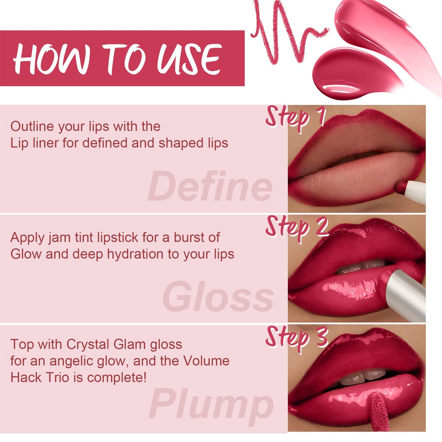 U-Shinein Pink Lip Kit With Matte Lip Liner, Lipstick and Lip Gloss Combo, Long Lasting, Highly Pigmented & Smudge Proof Makeup for Women Hydrating Formula with Natural Glossy Finish 3 Count