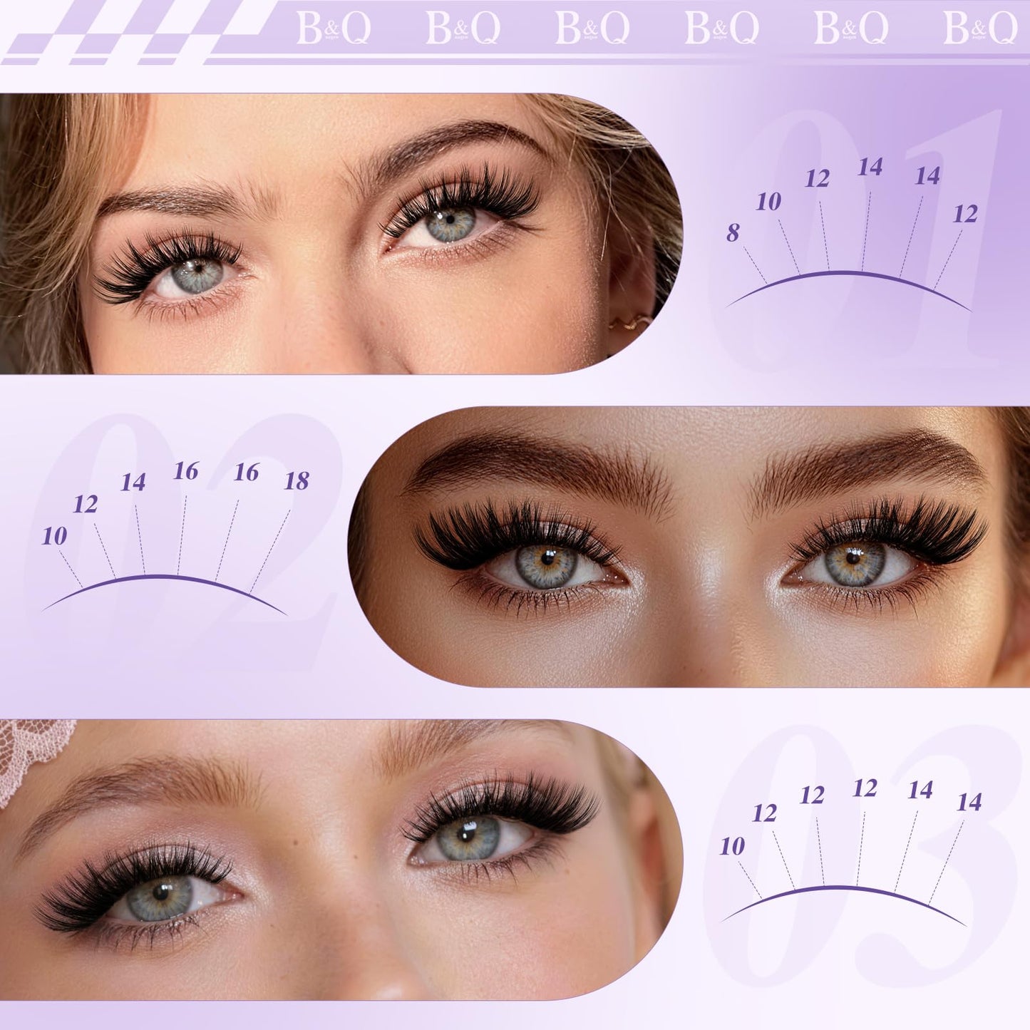 B&Q Flora Lash Clusters Kit 156PCS D-Curl Wet Look Wispy Lashes Mixed Lengths DIY Eyelash Clusters All-in-One Lash Extension Kit Natural Medium Dramatic for Sensitive Eyes Beginner-Friendly（B0X Kit）