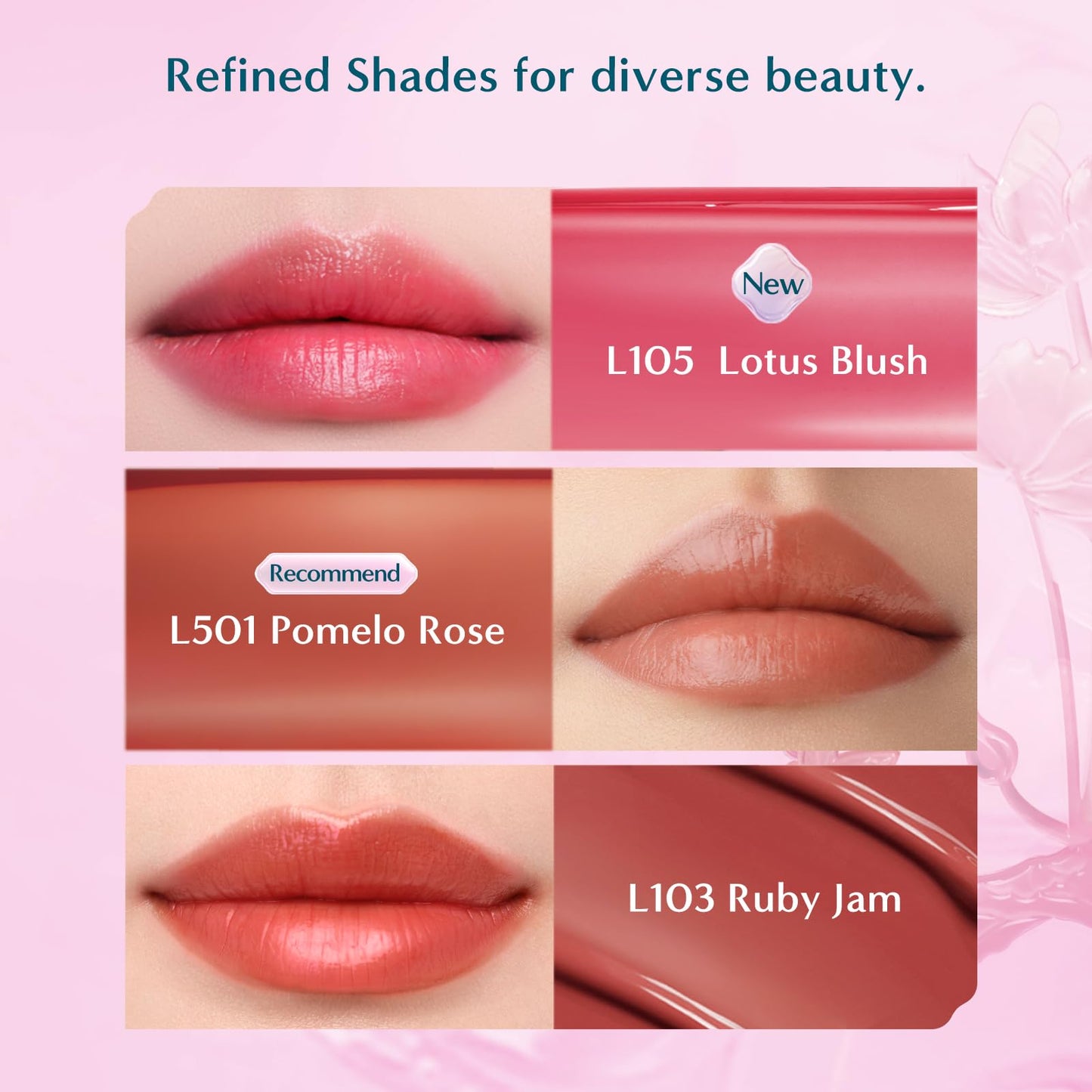 FLORASIS Blooming Rouge Engraved Lipstick for Women Matte Long Lasting Lipsticks (L302 Sweet Guava)