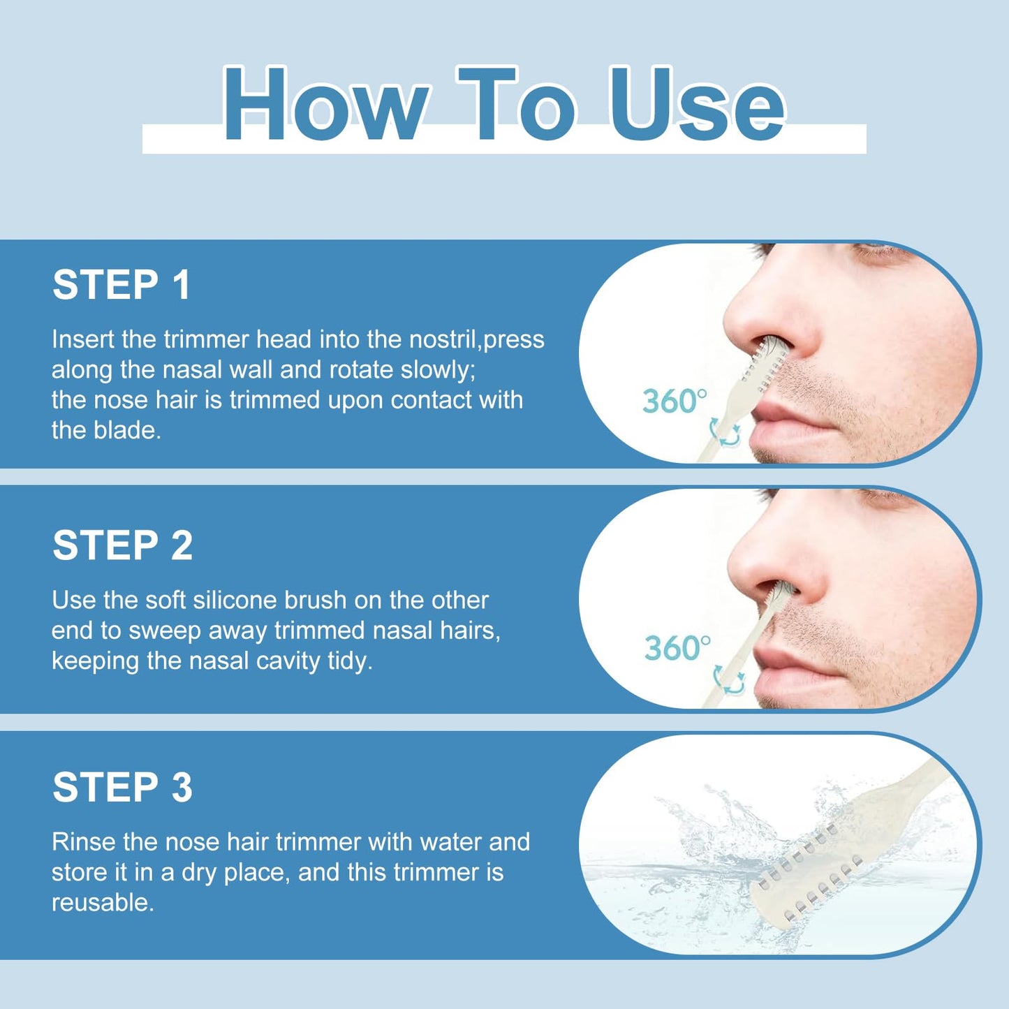 Nose Hair Trimmer for Women,10Pcs Nasal Hair Cutter,Double-Sided Nose Hair Trimmer,Nose Hair Remover,Portable Manual Nose Hair Trimmer,Portable Nasal Remover for Home Travel Essentials