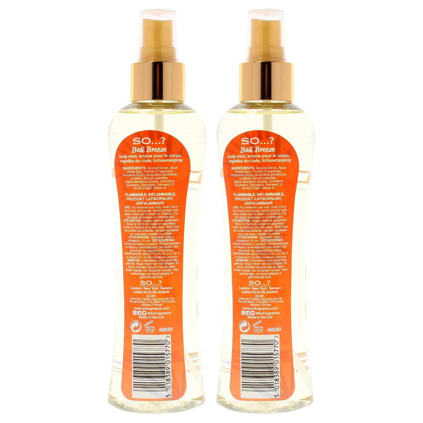 Bali Breeze Body Mist for Women - Refreshing Fragrance | 6.9 oz, Pack of 2