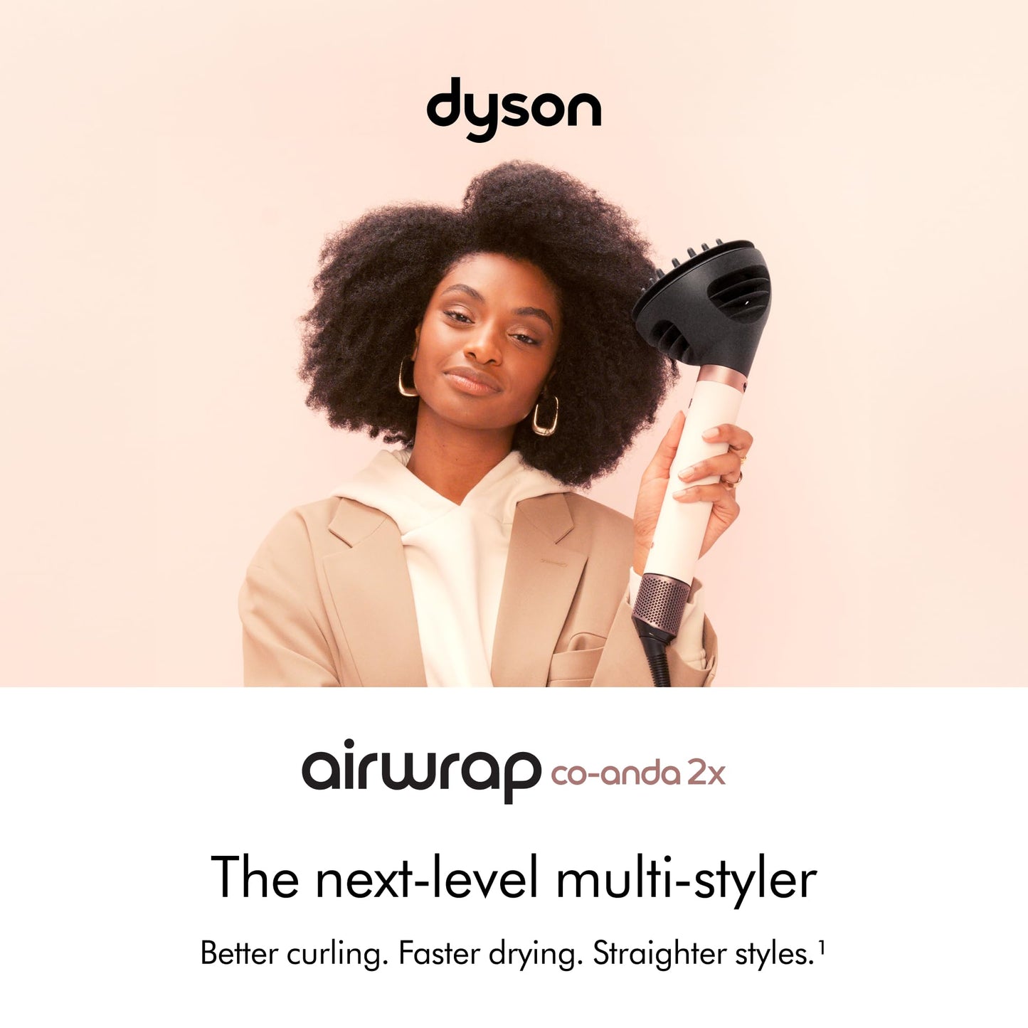 Dyson Airwrap Co-anda2x Multi-Styler and Dryer Curly+Coily in Ceramic Pink and Rose Gold