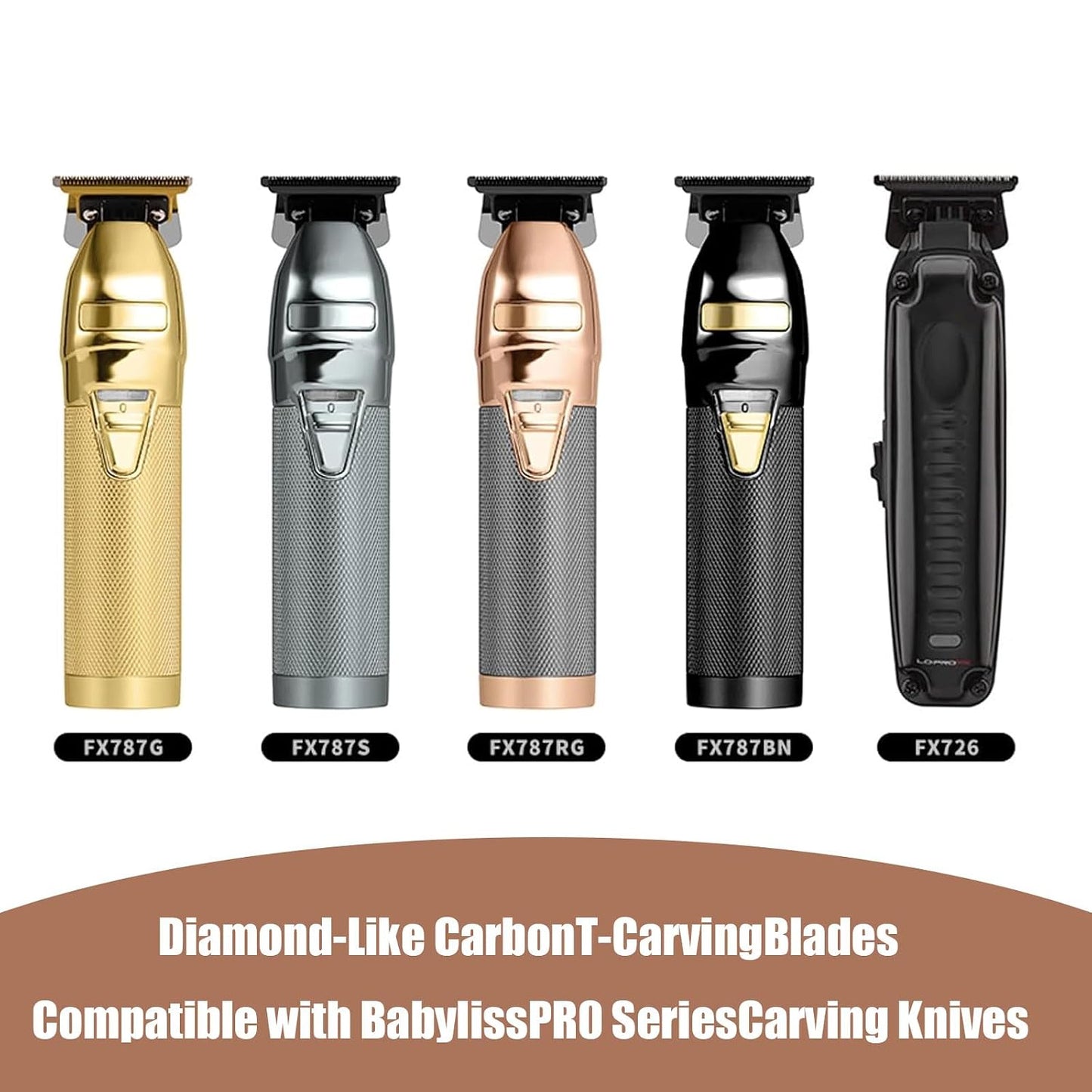 BaByliss PRO FX707Z DLC 2.0 Replacement Blades - Zero-Gapped Trimmer Blade for FX787 & FX726