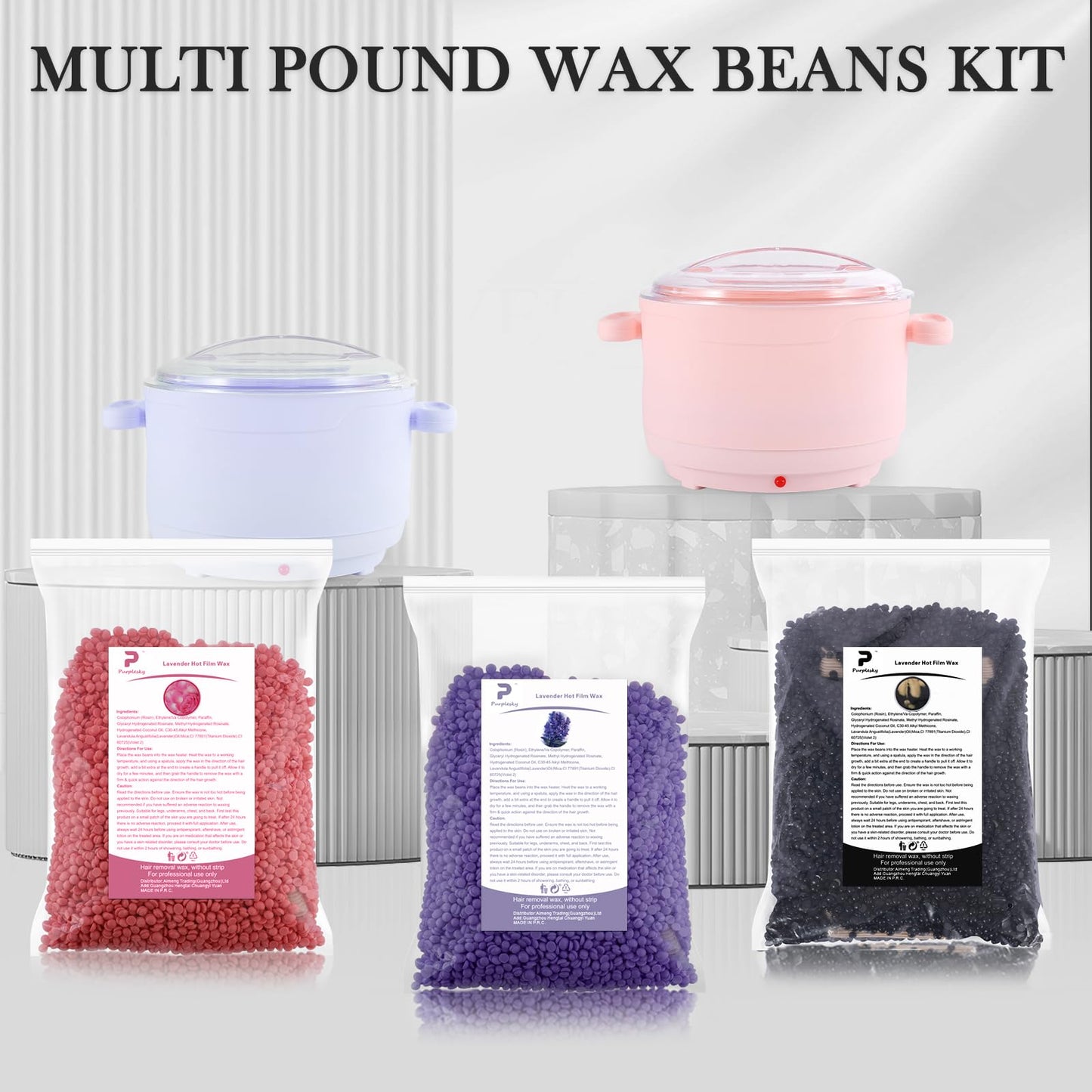 Wax Beads Bulk - 3.3lb Wax Beans Supplies for Esthetician - Professinal Painless Waxing for Face, Upper Lip, Bikini, Leg, Women Natural Melting Kit - Hypoallergenic Hard Wax Beads Bulk