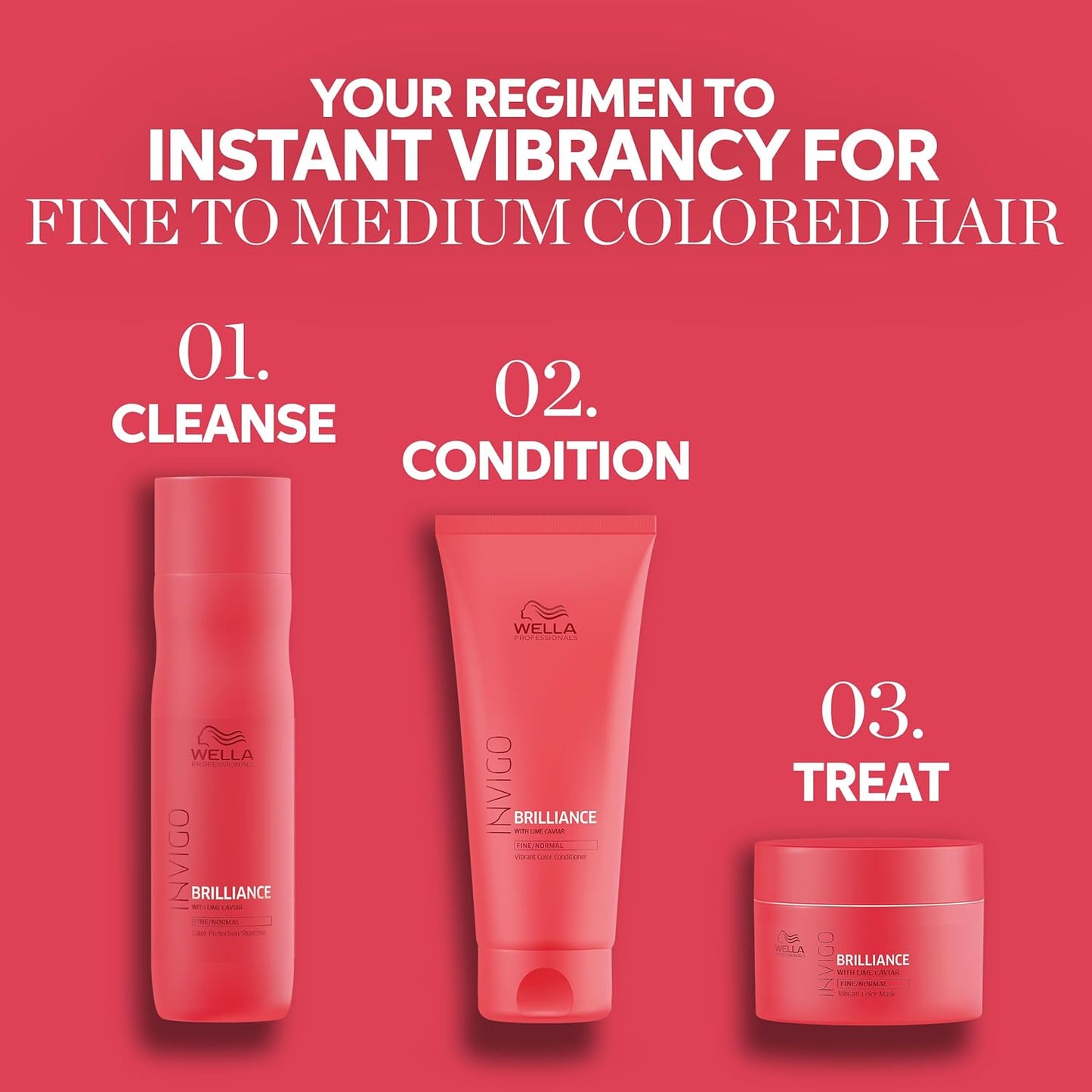 Wella Professionals Invigo Brilliance Shampoo - Color Care for Fine/Normal Hair | Daily Cleanser with Lime Caviar
