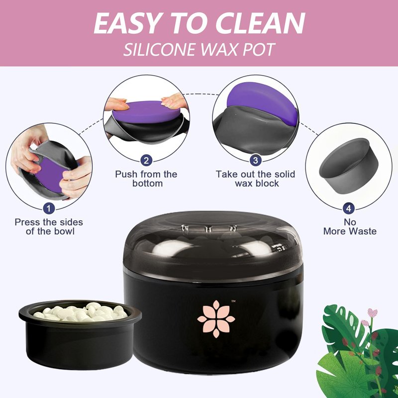 MINI Hot Melt Hard Wax Warmer Kit for Hair Removal with 50g Wax, Underarms, Brazilian Bikini, Facial Body, Underarms, Fast Efficient, Salon Waxing at Home, Gift for Women and Men