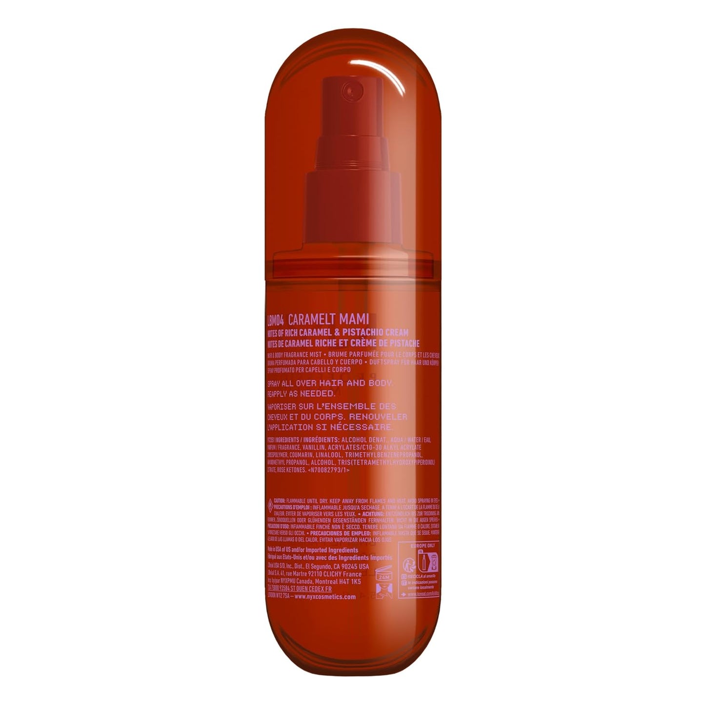 NYX Fat Oil Fragrance Mist | Caramelt Mami Caramel Scented Hair & Body Spray - Vegan, 2.7 fl oz