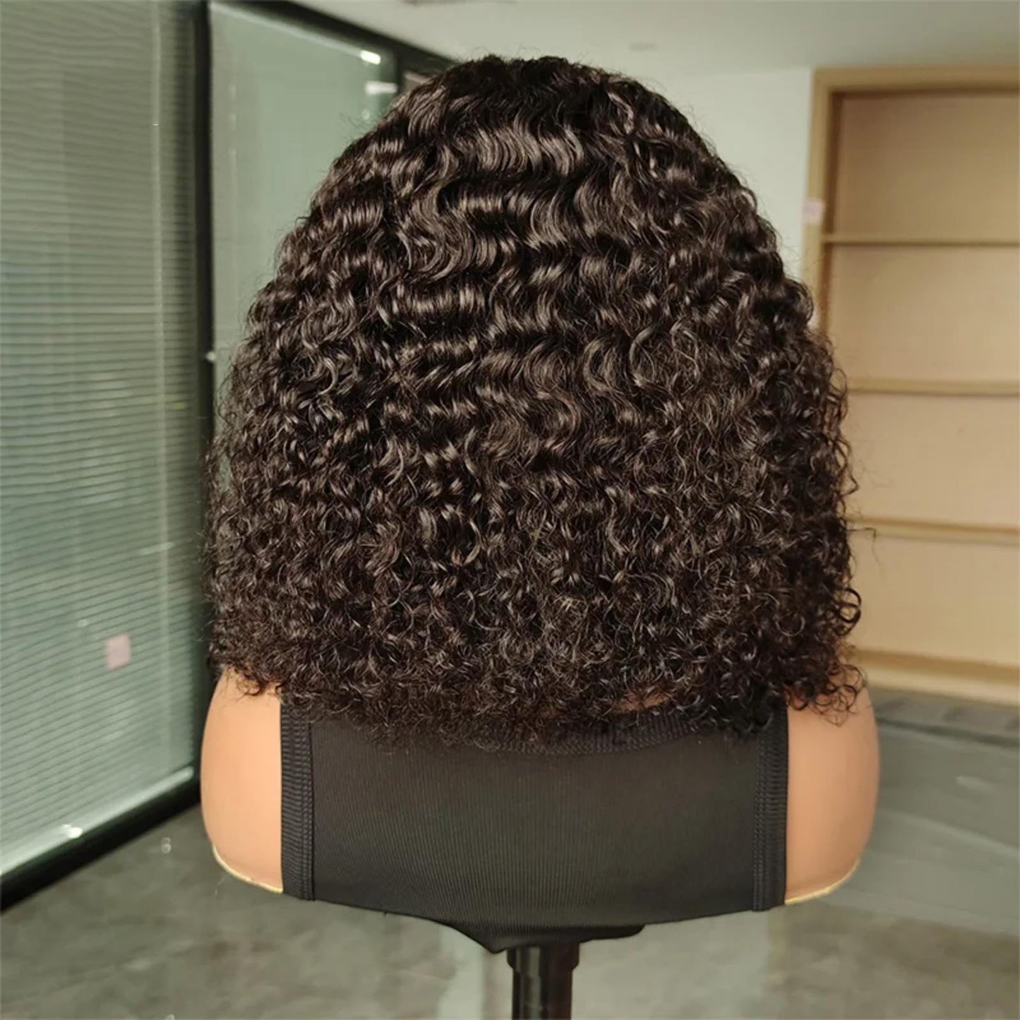 ISEE Wear and Go Glueless Wigs Bob Wigs Human Hair Pre Plucked Water Wave Lace Front Wigs Human Hair Upgraded No Glue Transparent Lace Closure Wigs Human Hair for Women Natural Black 14 Inch