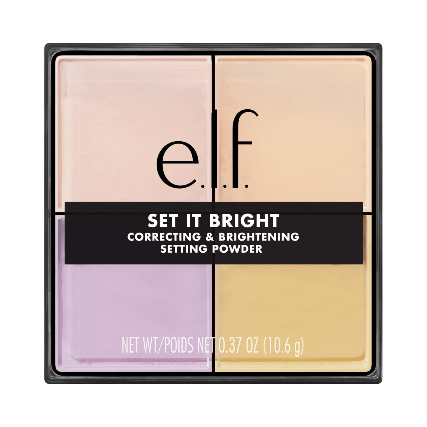 e.l.f. Set it Bright Powder Quad, Brightening Loose Setting Powder, Bakes, Blurs & Sets for Soft-Matte Radiance, Velvet Puff Included, Vegan & Cruelty-Free, Medium-Tan