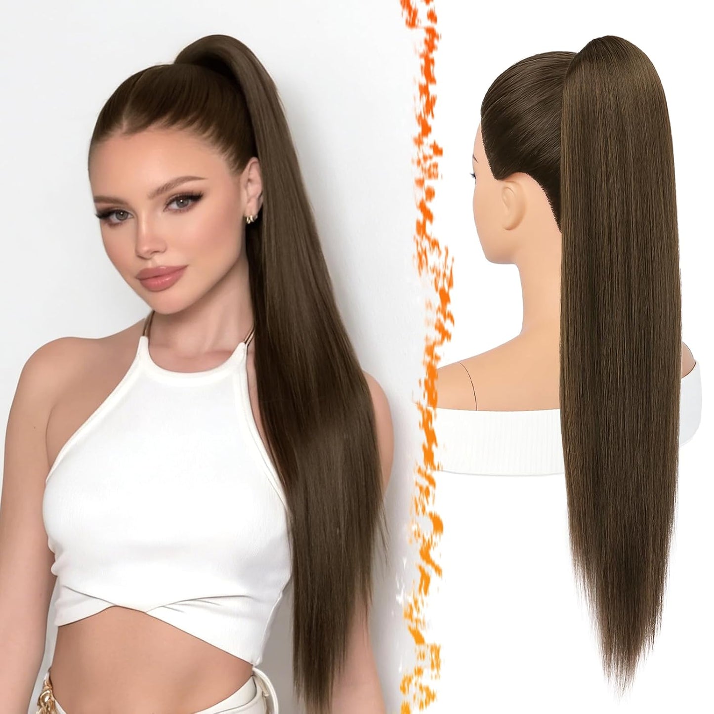 Straight Blonde Ponytail Extension - 16 Inch Soft Synthetic Drawstring Hairpiece for Daily Wear & Cheer Competitions