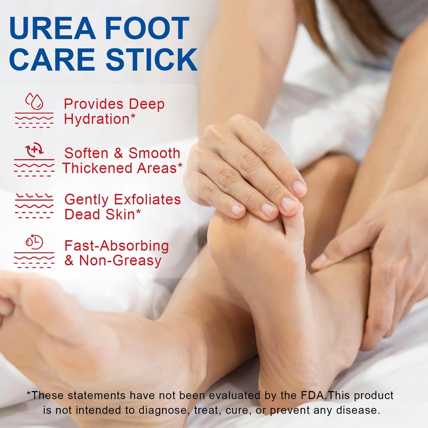 60% Urea with 2% Salicylic Acid Foot Care Stick, Maximum Strength Urea Foot Cream Callus Remover for Dry Cracked Heels, Hands, Knees, Exfoliating Moisturizer, Dead Skin Remover Foot Balm 1.41oz