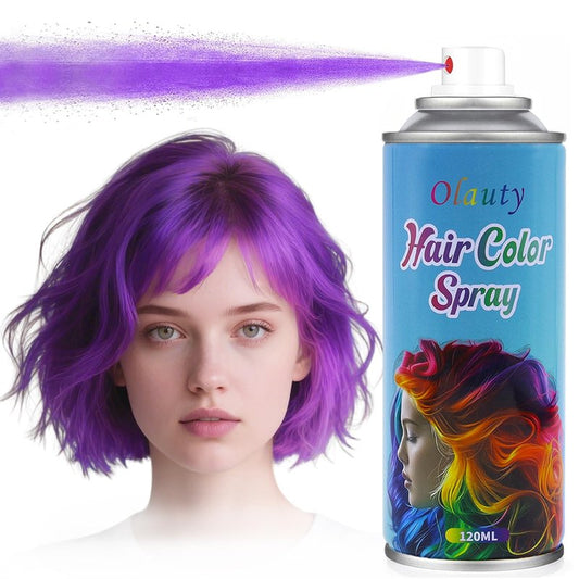 Purple Hair Spray Temporary Hair Color Spray for Kids Women Men, Washable One-Time Use Hair Color Wax Dye, Non-Sticky Hair Coloring Natural Gel for Cosplay DIY, Party, Halloween (Purple,4.06Oz)