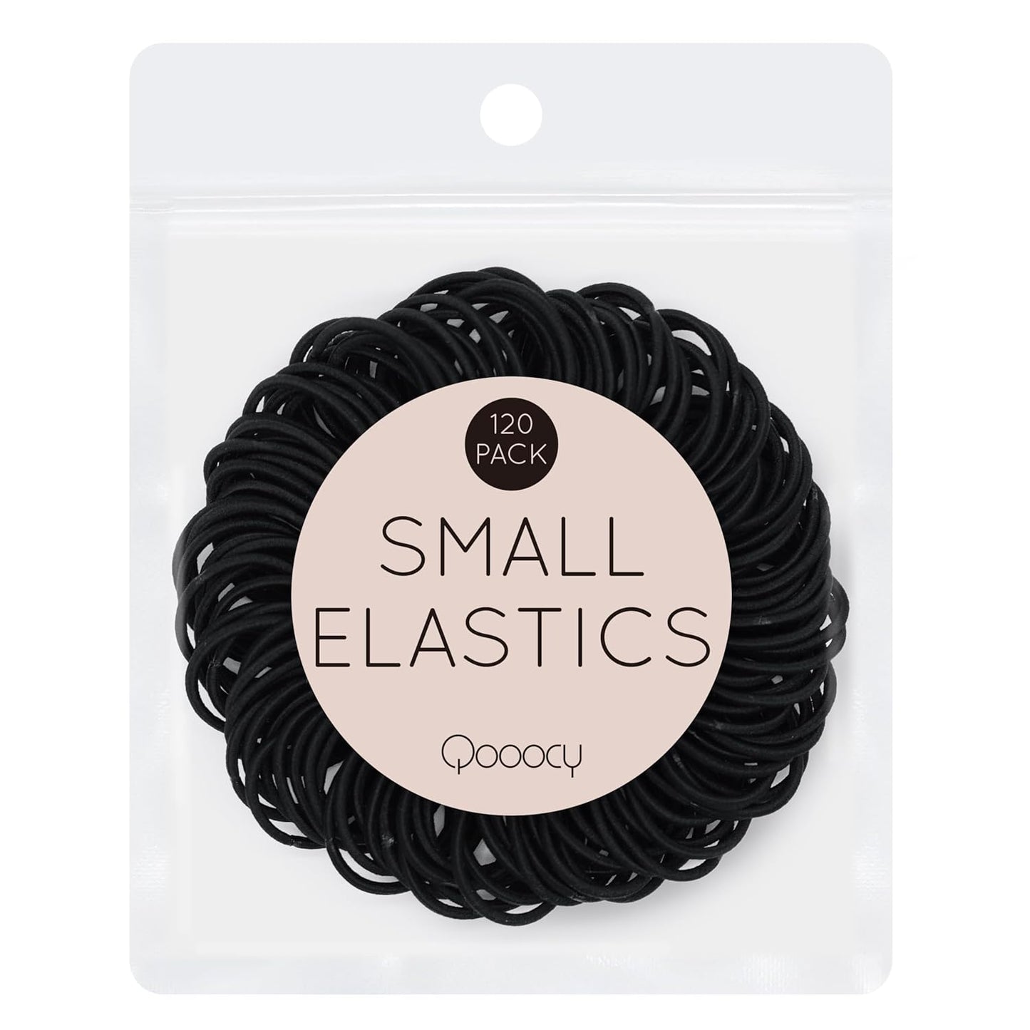 Small Hair Ties for Thin Hair & Kids - 120 Pcs No-Damage Elastic Bands | 1 Inch, Black