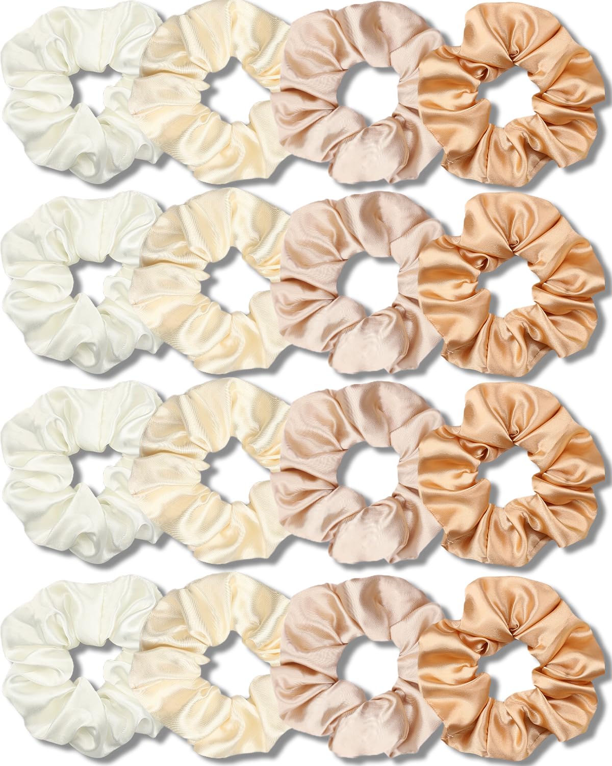 Satin Scrunchies for Girls - Soft Silk Hair Ties | 16 Pack Multi-Pink for Thin & Thick Hair Styling