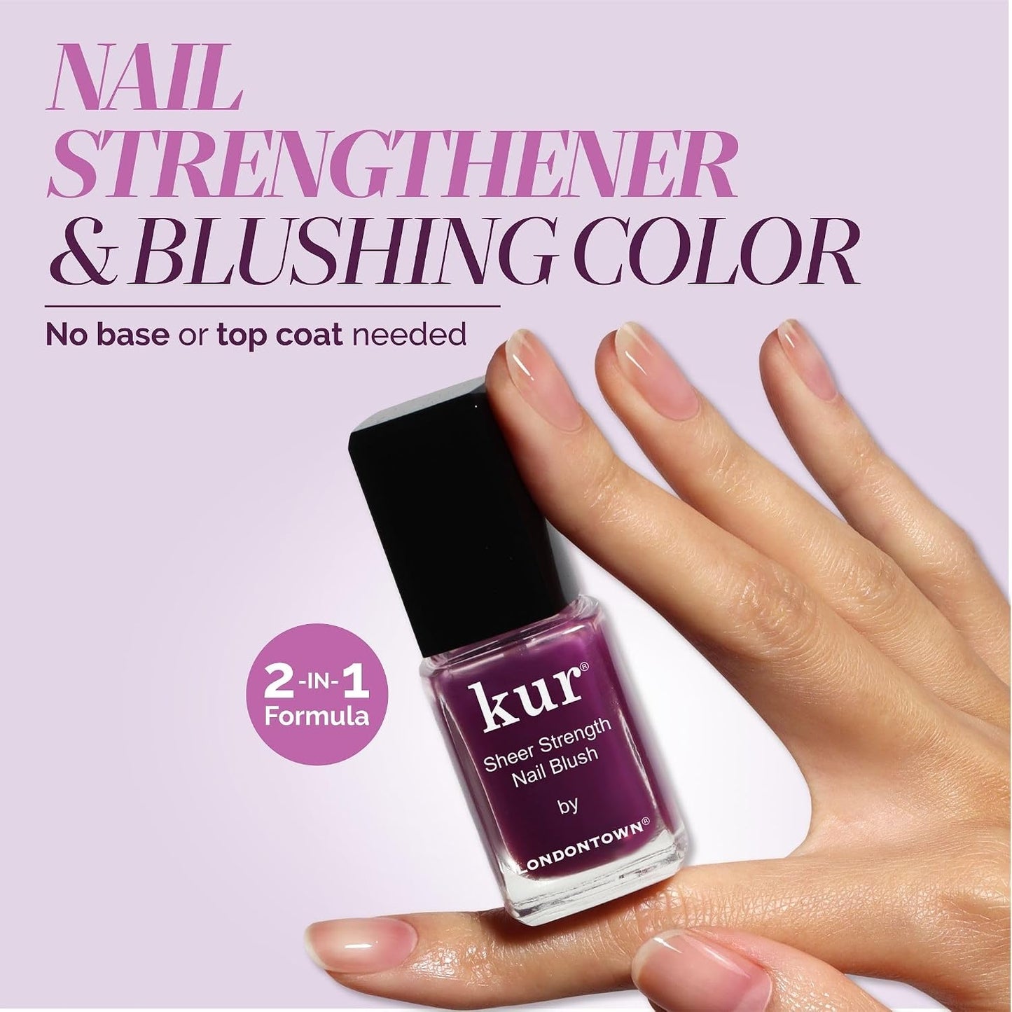 LONDONTOWN Sheer Strength Nail Blush - 2-in-1 Tinted Nail Hardener & Strengthening Treatment | Jelly Finish