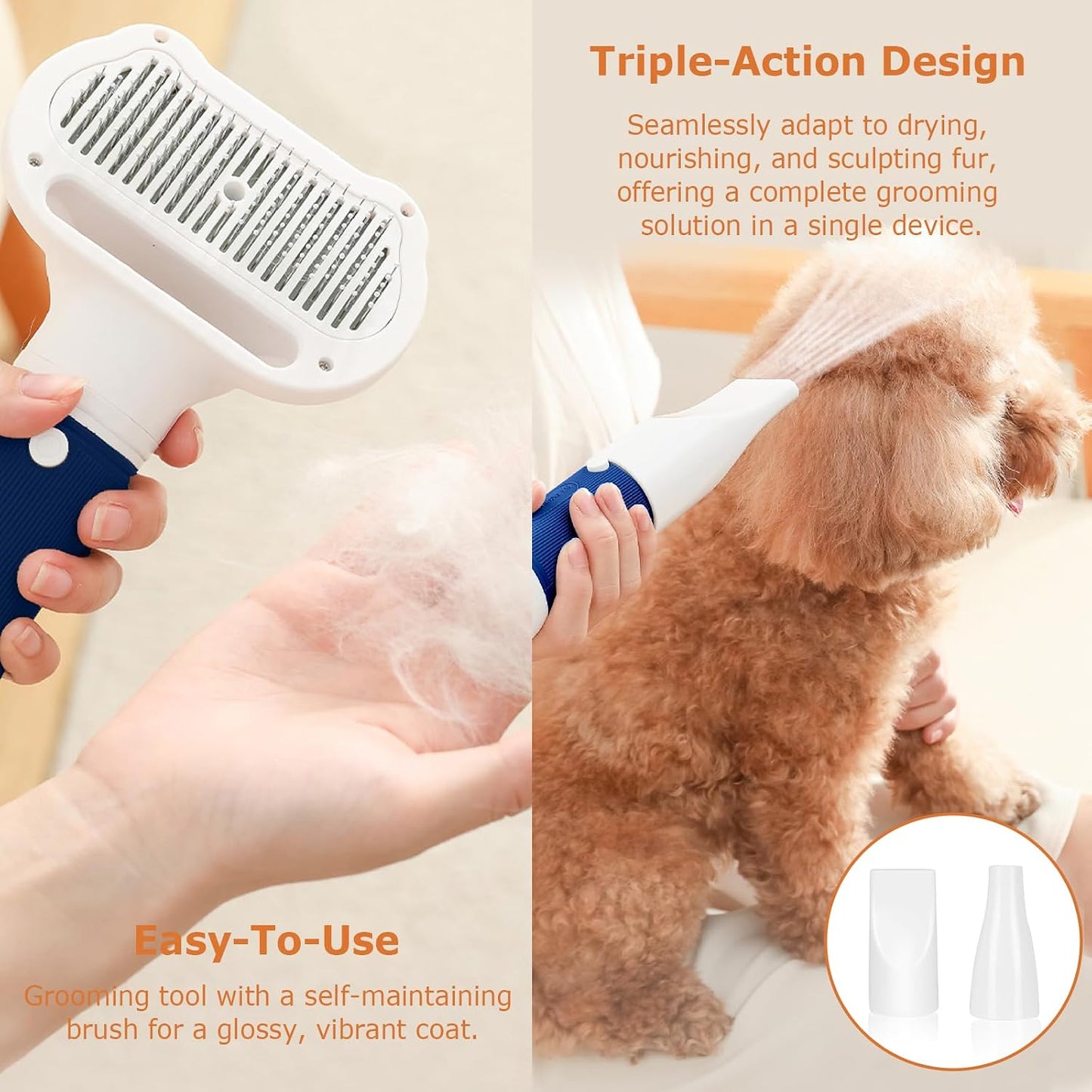 3-in-1 Dog Grooming Dryer - Professional Pet Blow Dryer with Adjustable Temperature, Quiet & Portable Design