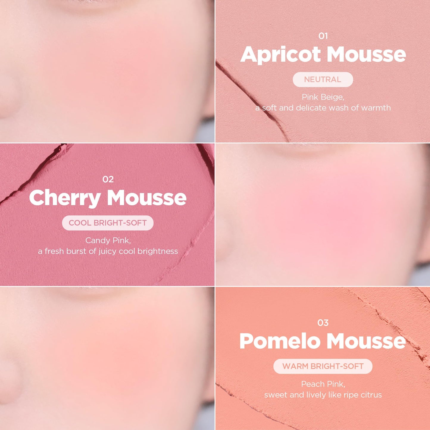 lilybyred Luv Beam Cheek Mousse | Heart-Shaped Korean Cream Blush, Airy Soft-Matte Texture, Soft-Focus & Pore-Blurring Finish, Seamless Buildable, Natural Flush, 0.13 oz. (05 Fig Mousse)