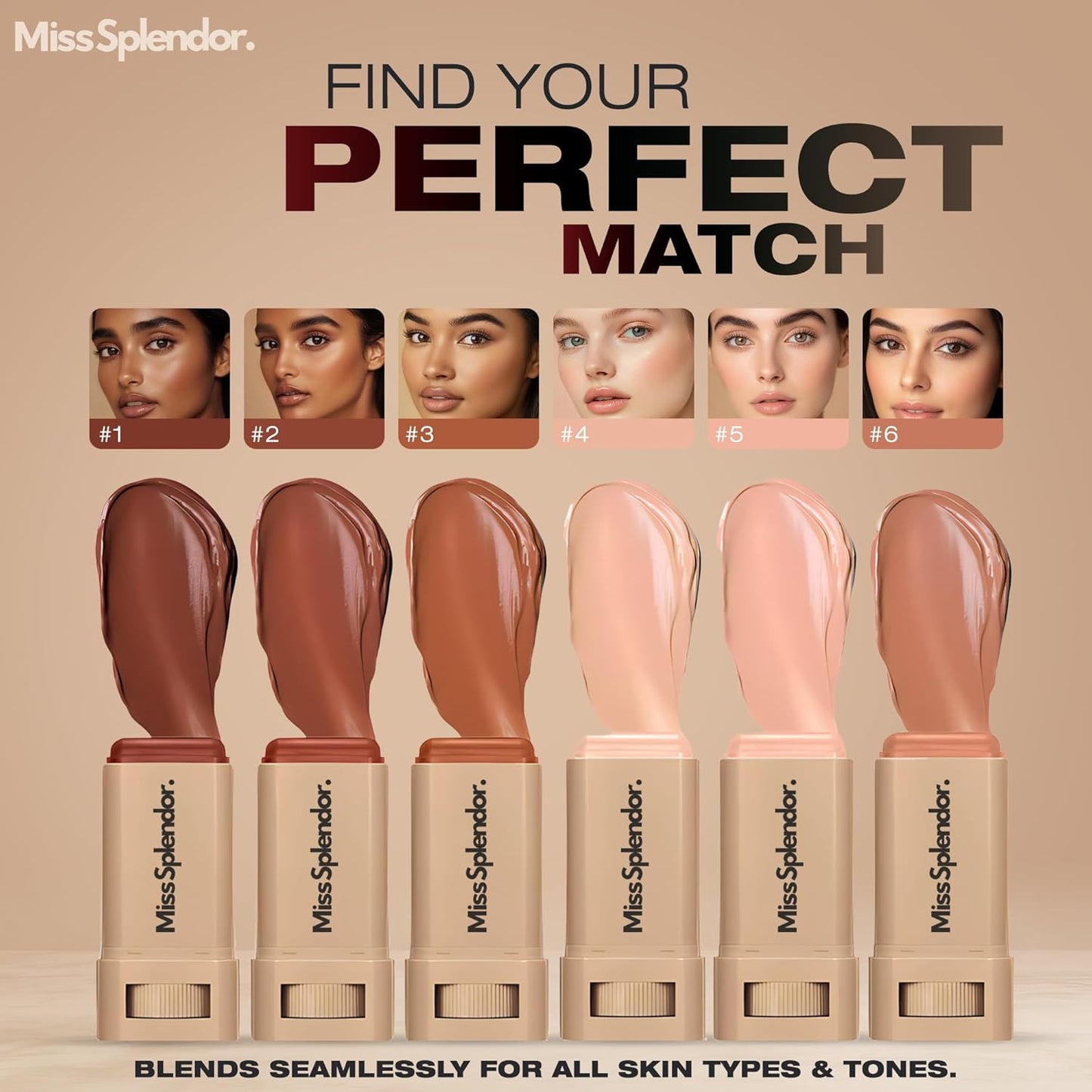 Beauty Balm Skin Tint - Serum-Boosted Stick for Black Women | Hybrid Foundation with Sheer-to-Light Buildable Coverage (Shade 6)