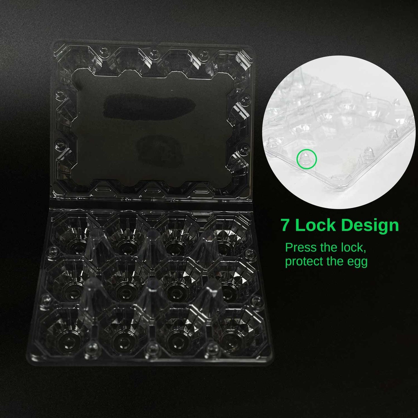 YSJFNVUI 100-Pack of 12-Count Plastic Egg Cartons – Bulk Clear Reusable Egg Containers Holds Chicken Eggs | Eggs 12 Count,Egg Cartons Cheap Bulk,Suitable for farms, markets and families.