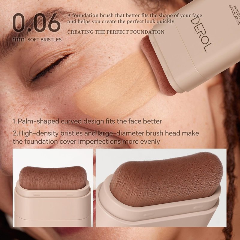 SWETIYOU Flawless Eraser Foundation Stick, Lightweight Buildable Medium-to-Full Coverage Dual Ended Makeup Stick, Multi-Use Face Makeup Bar with brush, Natural Finish