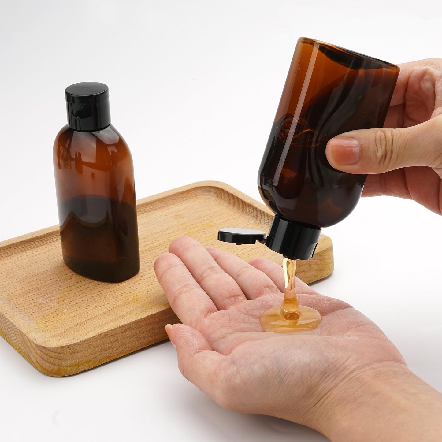 Cosywell Travel Bottles for Toiletries 6pcs 3.4oz TSA Approved Travel Shampoo Bottles Leak Proof Empty Lotion Containers with Flip Cap Small Plastic Squeeze Bottle(Brown)