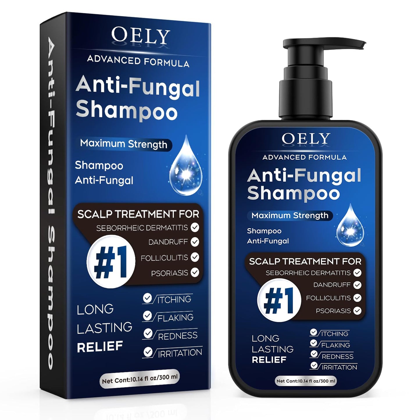 Antifungal Psoriasis Shampoo - Relieves Scalp Itching & Dryness | 10.1 Fl Oz, Sulfate-Free