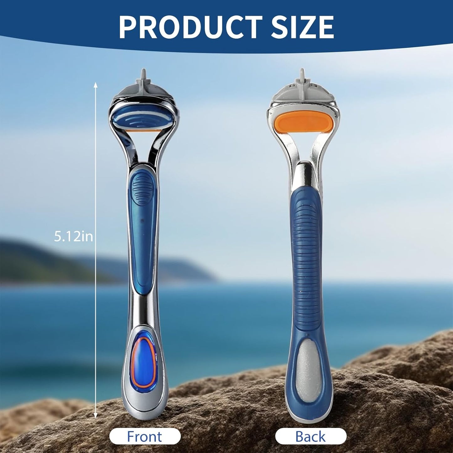 Gillette Fusion5 Razor Handle - Ergonomic Non-Slip Design for Men | Blue Replacement Handle (1 Pack)